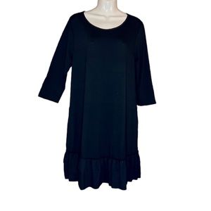 Basic Black Dress with ruffle bottom detail